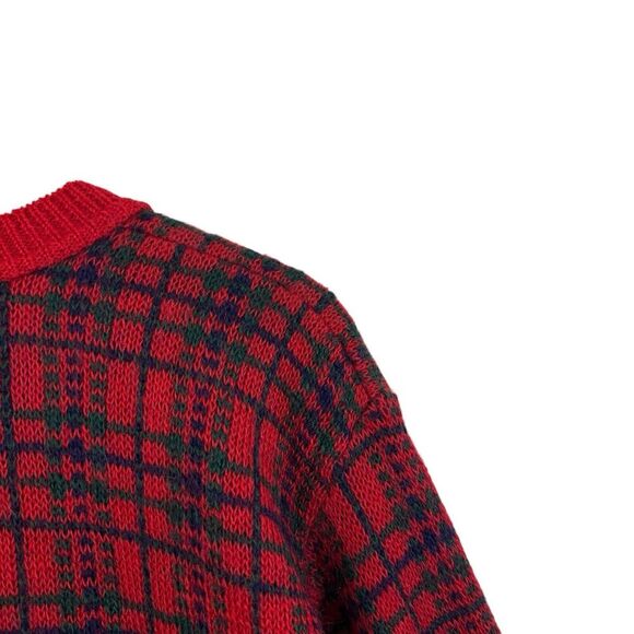 Vintage Edinburgh Large Cardigan Sweater Plaid Great Britain Mohair Womens - Picture 12 of 14